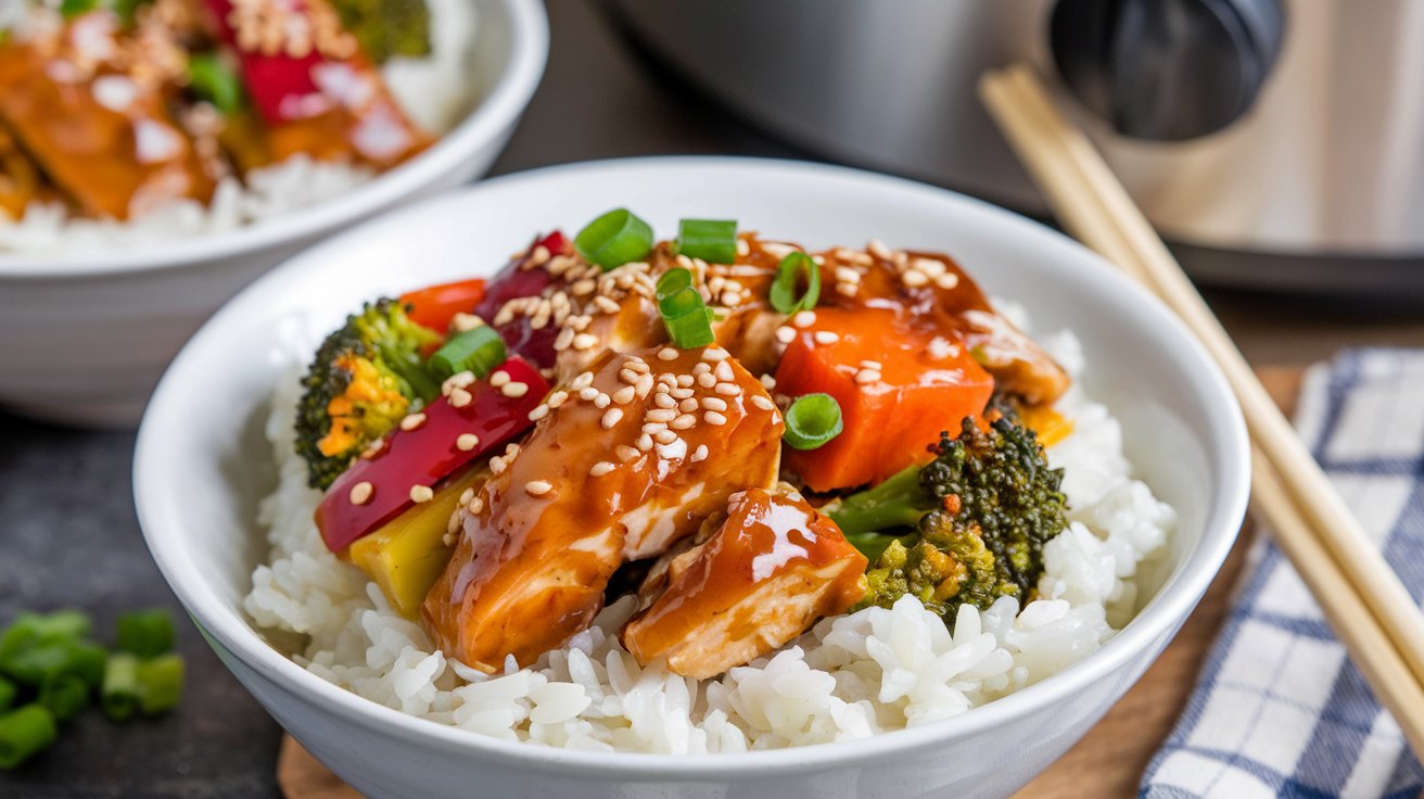 Crockpot Teriyaki Chicken, an easy dinner recipe for busy weeknights.