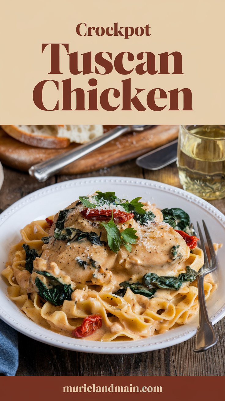 Tuscan chicken recipe for the slow cooker.