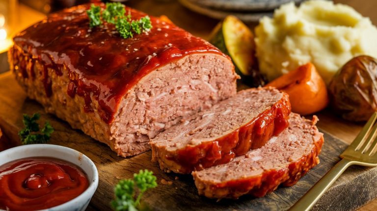 This Ground Chicken Meatloaf is a lighter, protein-packed twist on the classic comfort food. Juicy, flavorful, and topped with a tangy glaze, this easy one-pan meal is perfect for busy weeknights or meal prep. Ready in under an hour, it’s a must-try for any home cook!