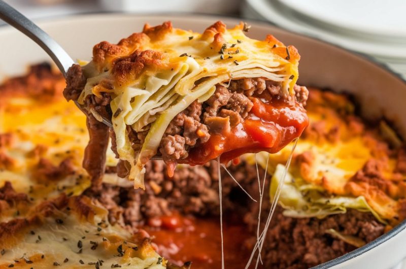 Loaded Cabbage Casserole with Ground Beef (High Protein Low Carb Recipe)