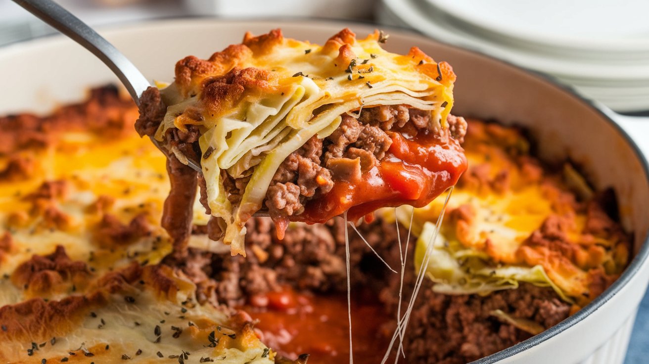Loaded Cabbage Casserole with Ground Beef (High Protein Low Carb Recipe)