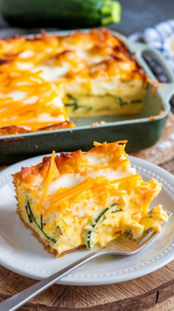 Low-Carb Zucchini & Egg Bake breakfast casserole you can make the night before.