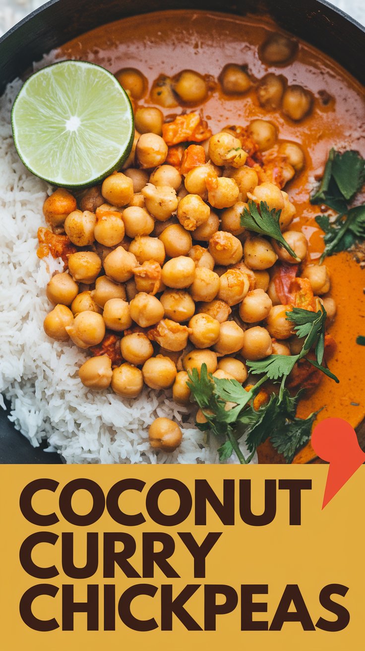 Popular vegan dinner, Slow Cooker Thai Coconut Curry Chickpeas