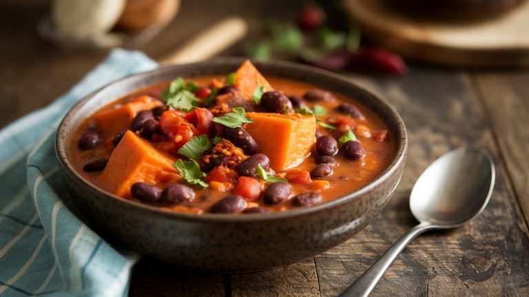 Crockpot Vegan Sweet Potato & Black Bean Stew Recipe