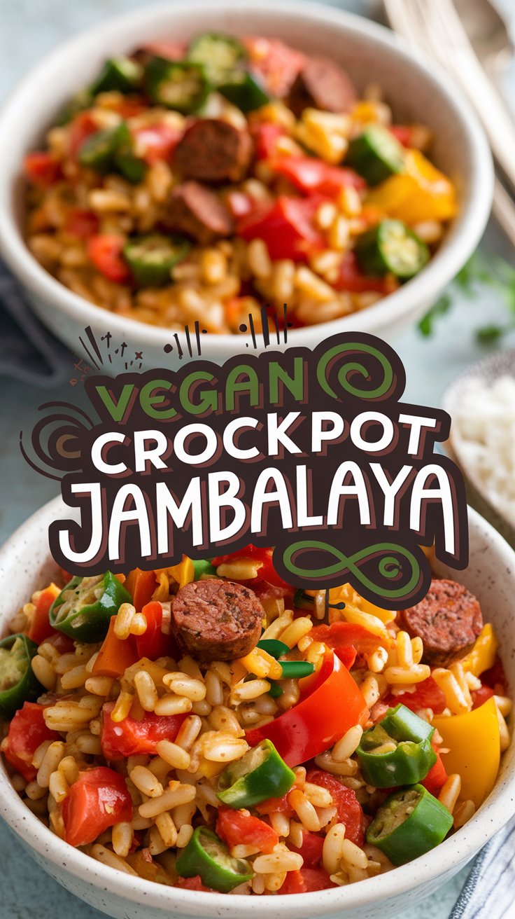 Vegan Crockpot Jambalaya